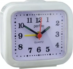 Часы настольные PERFEO (PF_C3097) Quartz "PF-TC-004", прямоугольные 8*7,5 см, белые