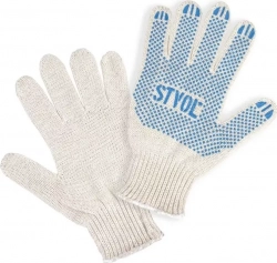 Перчатки STVOL SWG02 ХБ с ПВХ покрытием, белые, 64 гр., 230 пл., 7,5 класс 5 пар рабочие с 64 5