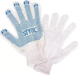 Перчатки STVOL SWG01 ХБ с ПВХ покрытием, белые, 42 гр., 150 пл., 7,5 класс 5 пар рабочие с 42 5