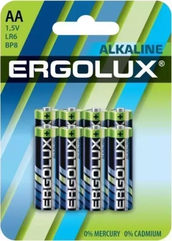 Батарейка ERGOLUX (14815) Alkaline BL8 LR6