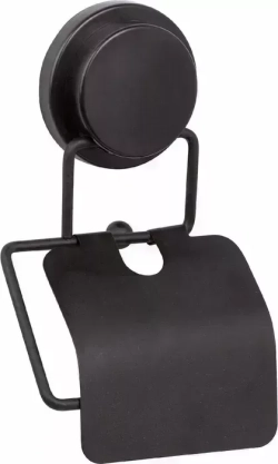 Держатель туалетной бумаги Fixsen Magic Black с крышкой, черный (FX-45010)