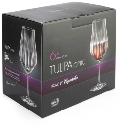 Набор бокалов CRYSTALEX CR450101TO для вина TULIPA OPTIC 6шт 450мл