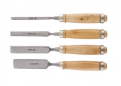Набор инструментов SPARTA долот-стамесок, 6-12-18-24 мм, плоских, деревянные рукоятки 242405 инструмента