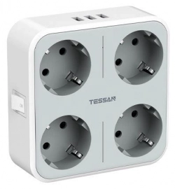 Сетевой фильтр TESSAN TS-302-DE серый