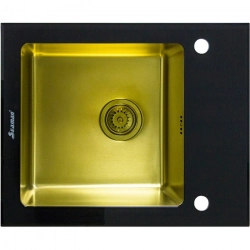 Мойка кухонная Seaman Eco Glass SMG-610B-Gold.B Gold Black