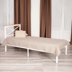 Кровать TetChair Iris (mod.9311) дерево гевея/металл, 90*200 см (Single bed), Белый (White)