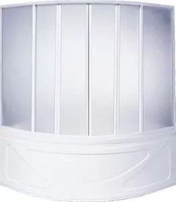 Душевая шторка на ванну BAS Ирис, Империал 150х145, 4 створки, пластик Вотер (ШТ00028)