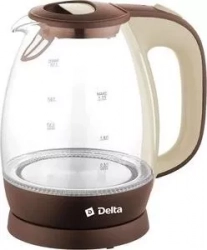 Чайник электрический DELTA DL-1203 коричневый с бежевым