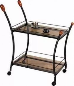 Стол сервировочный Мебелик Поло чёрный/тонированное