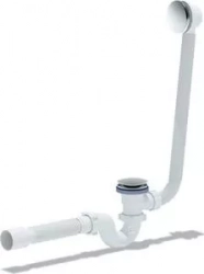 Слив-перелив для ванны АНИ пласт прямоточный Клик-клак, с гибкой трубой (грибок-сетка) (EC155GS)
