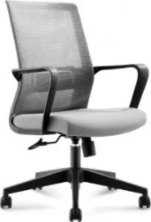 Кресло офисное NORDEN Интер LB/ черный пластик/серая сетка/серая ткань