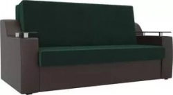 Диван АртМебель аккордеон Сенатор велюр зеленый экокожа коричневый (100)