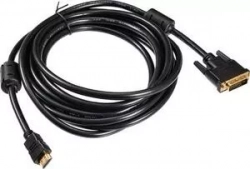 Кабель BURO HDMI-19M-DVI-D-5M HDMI (m) DVI-D (m) 5м феррит.кольца черный